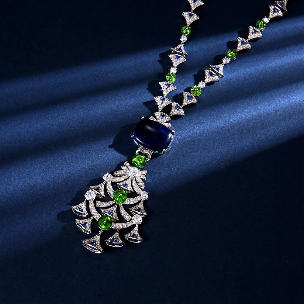 New High Quality Exaggerated Large Gourd Fashion Design Jewelry Chinese Style Red Coral Exaggerated Sweater Chain