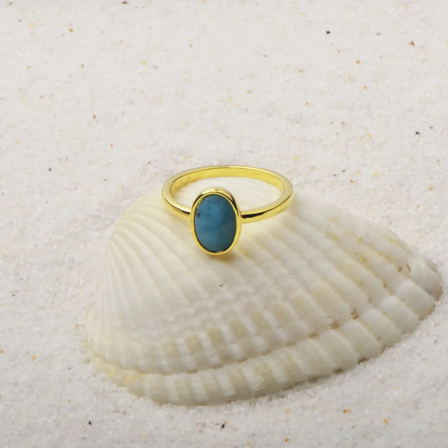 Flower-Shaped Turquoise Oval Ring | Iridescent Gem Inlay Band | Modern Silver/Gold Plated Women's Trendy Fashion Jewelry