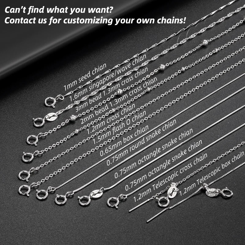 REDheart Custom 925 Sterling Silver Thin Chain Italy Link Adjustable Box Cross Singapore Gold Plated Necklace Fine Jewelry