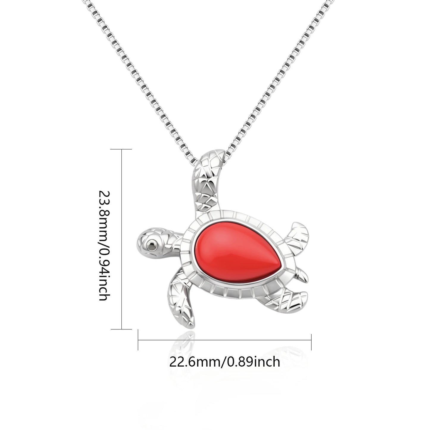 Coral TurtlePendant Necklace-Copper Sweater Chain Link Chain Wholesale Jewelry