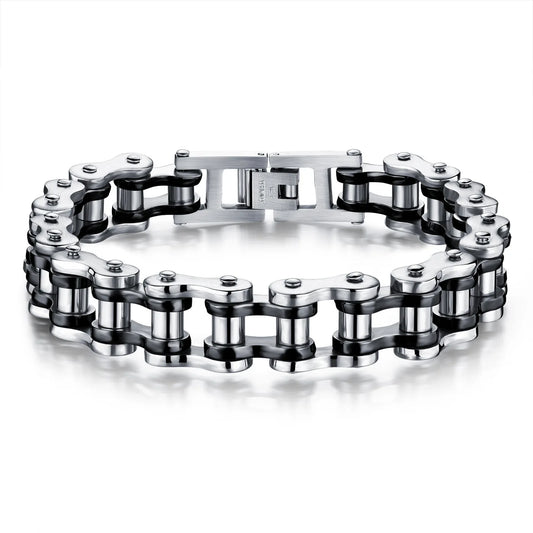 NEWLiFE REBEL Essence Curve BIKE chain Bracelet in Stainless Steel