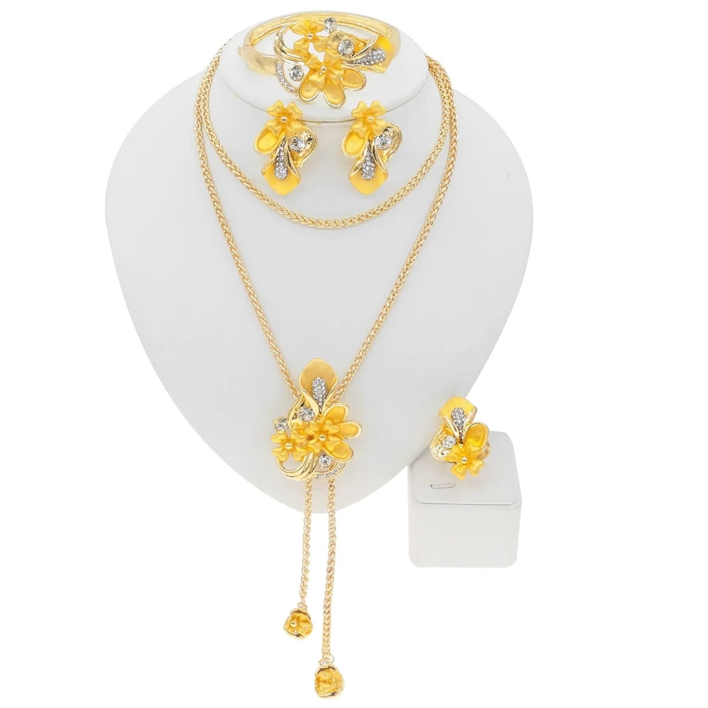 Zhuerrui High Quality African Jewelry Sets Italian Gold Plated Jewelry Set Fashion Lady Dubai Style Jewellery Sets HN21031714
