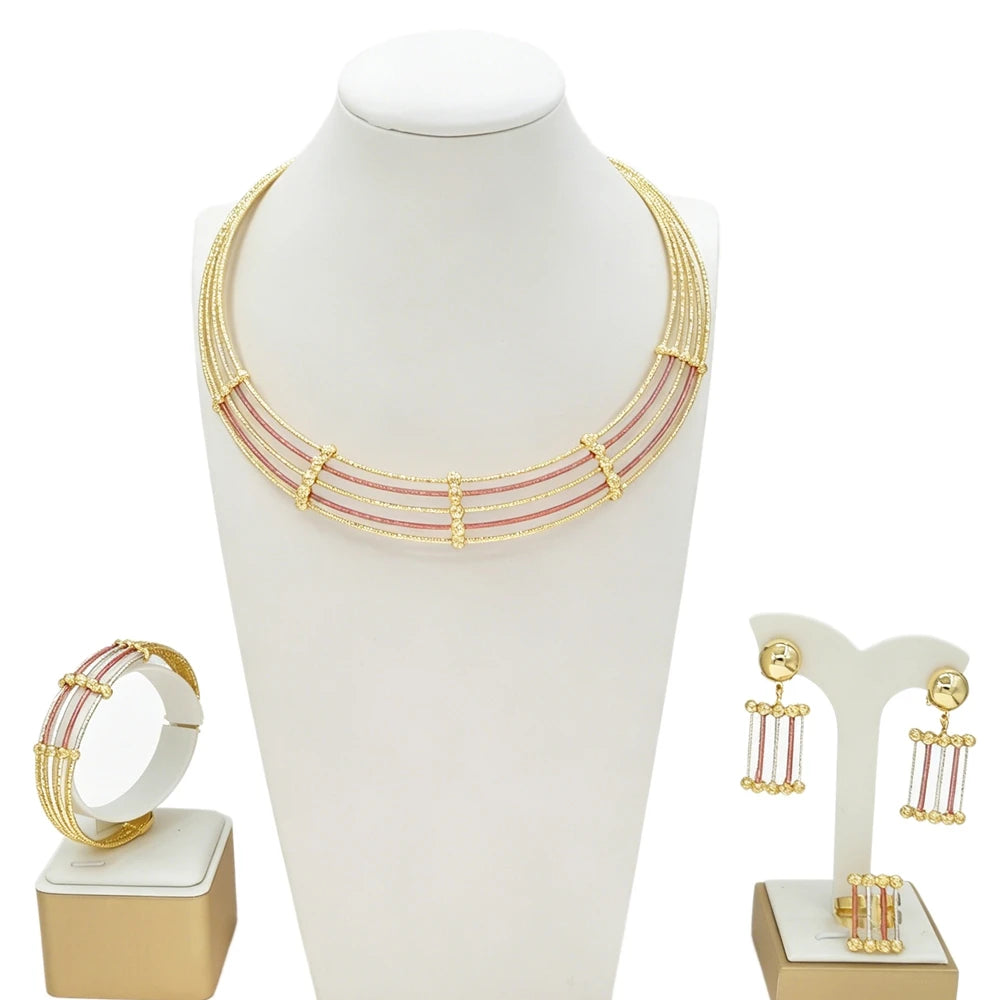 Italian Jewelry Set Alloy Brazilian Jewelry Sets Wedding Party Pendant Necklace Bracelet Ring Earrings Jewelry Set  HS2604925
