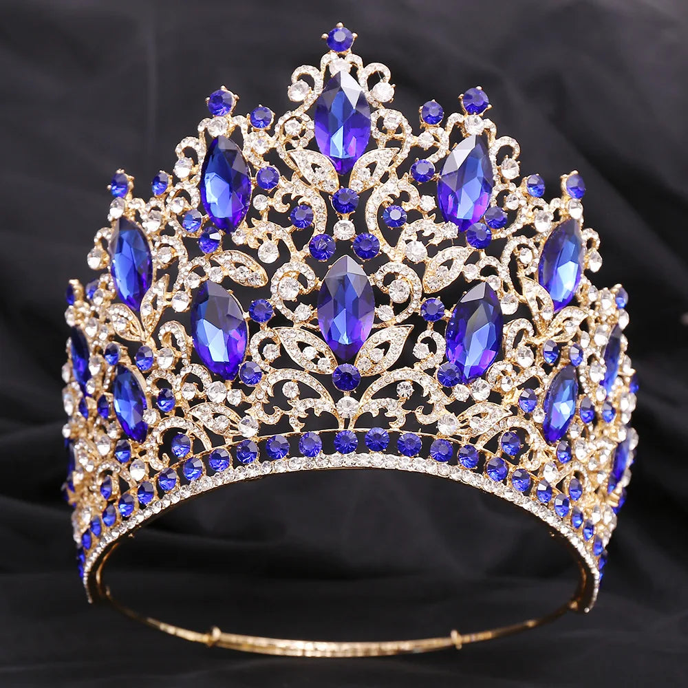 BELLEWORLD Hot Fashion Luxury Coronas Para Reinas Hairpieces for Brides Shiny Big Rhinestone Wedding Party Crown Tiaras Tiaras