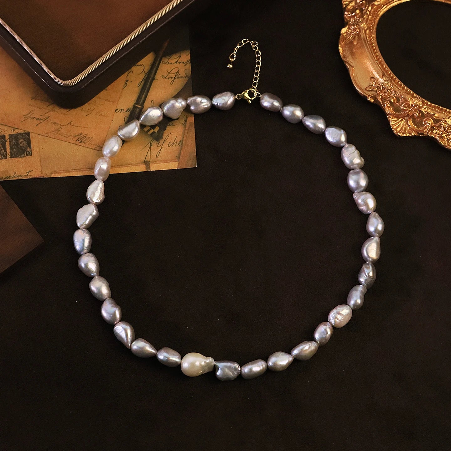 ELEGANZA Natural Baroque Freshwater Pearl Necklace for Women Daily Wear Office Banquet Elegant Pearl Necklace Fashion Jewelry
