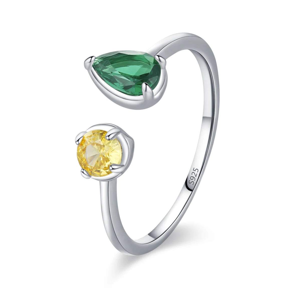 Elegant Women 925 Sterling Silver Emerald 5A 8A Cubic Zirconia Ring Promise Wedding Rings Custom Jewelry Manufacturing OEM/ODM