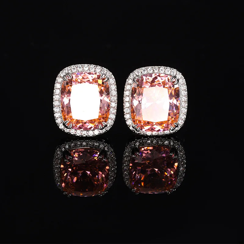 Gemfiori Fashionable Luxury Inlaid Geometric Zircon Necklace Earrings Ring Set Light Luxury Minimalist Jewelry