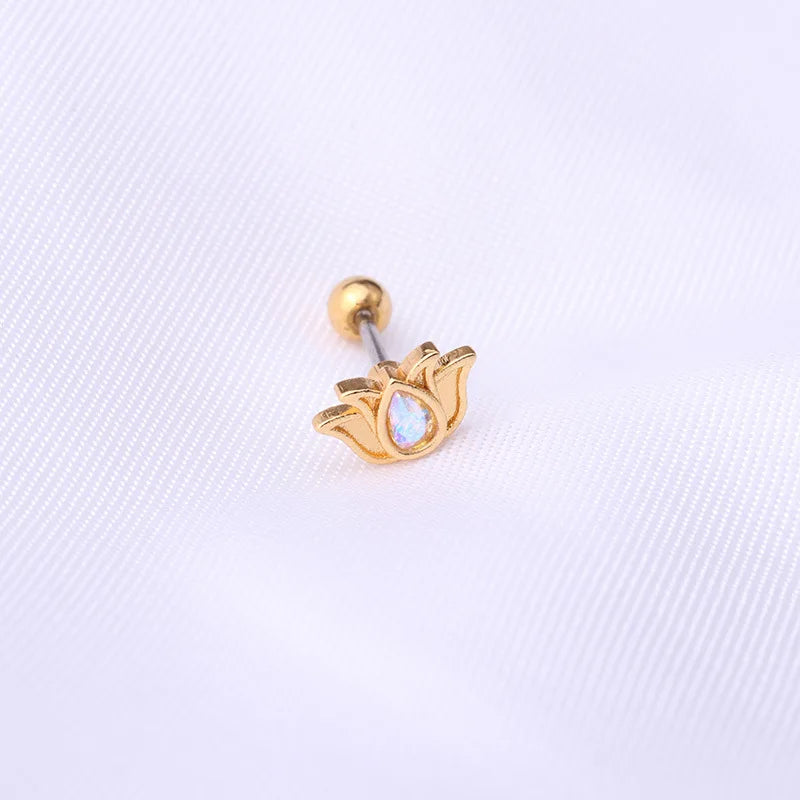S&S Stainless Steel AAA Zircon Ocean Series Ear Bone Nail | Gold & Silver | 12 Designs