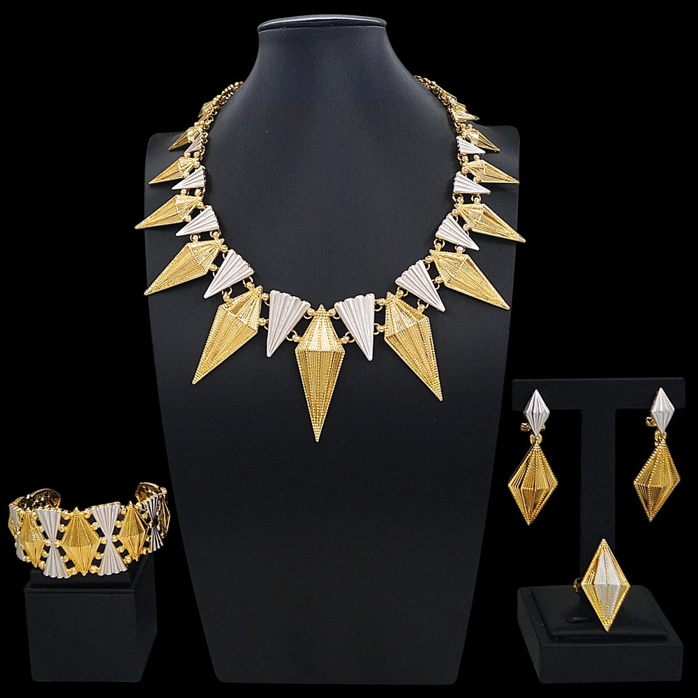 Zhuerrui Italiano Gold Designs Women Jewellery Set Party Fine Costume Jewelry Set Luxury Big Necklace Jewellery Sets I006920