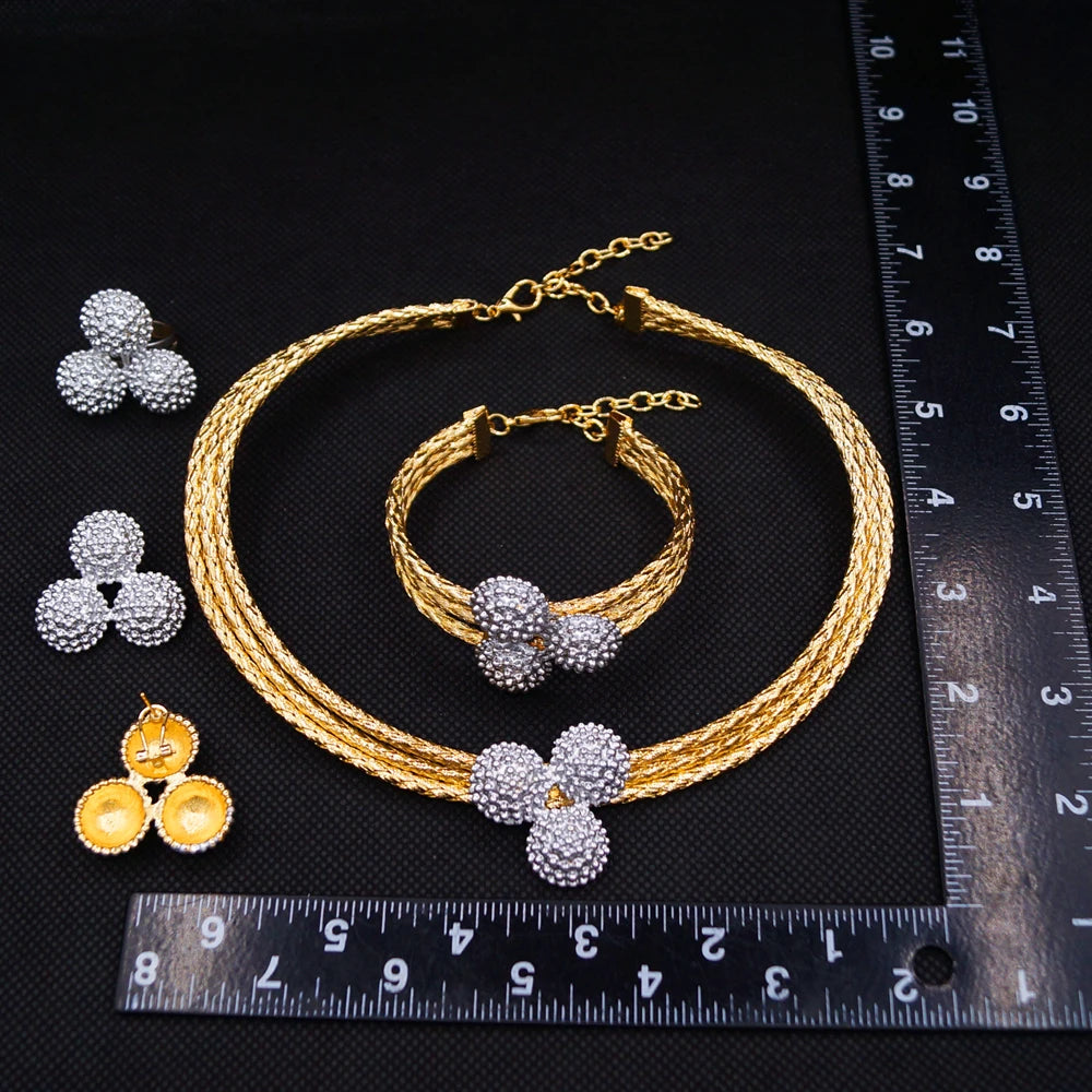 Zhuerrui Italiano Gold Designs Women Jewellery Set Party Fine Costume Jewelry Set Luxury Big Necklace Jewellery Sets X0004430