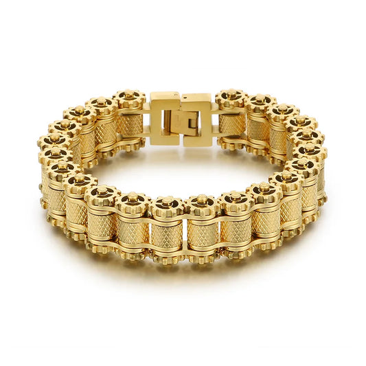 KALEN Men Vintage Multiple Colors Stainless Steel Biker Chain Bracelet
