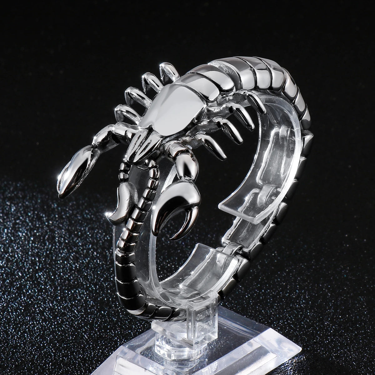 VIKING Mens Scorpion Charm Bracelet – Silver Stainless Steel