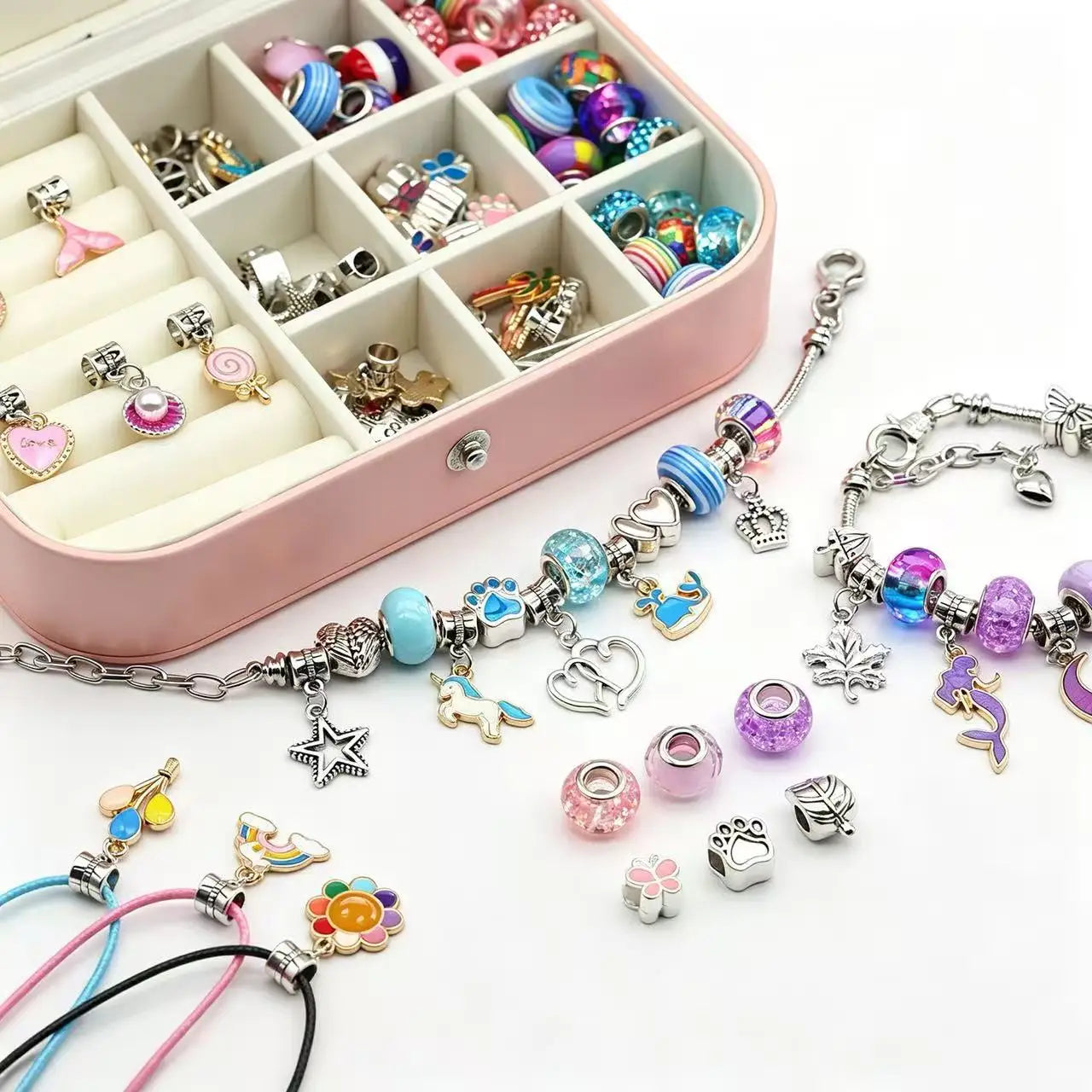 Kids Jewelry, Educational & Leisure DIY Crystal Beaded Bracelet, Gift Box Set for Girls Birthday