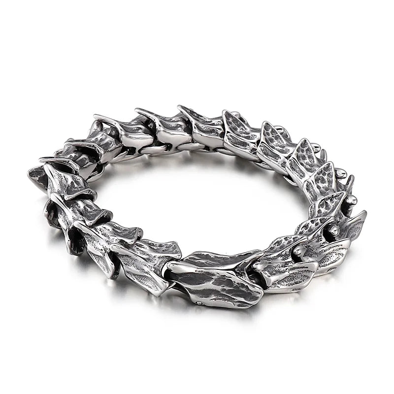 REBEL Punk Jewelry Stainless Steel Fashion Bracelets Bangles Grotesque Links Bracelet for Men