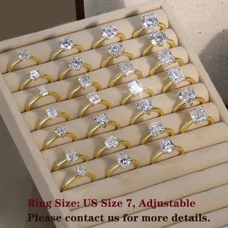 Luxury 1ct 2ct 3ct D Color VVS1 Moissanite Engagement Ring 925 Sterling Silver GRA Certified Lab Diamond Wedding Ring for Women