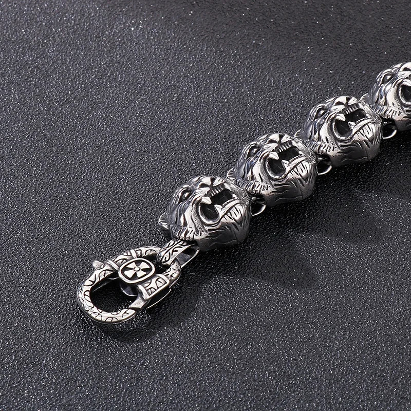 KALEN Hip Hop Stainless Steel Id Tiger Men Titanium Zodiac Beaded Bracelet