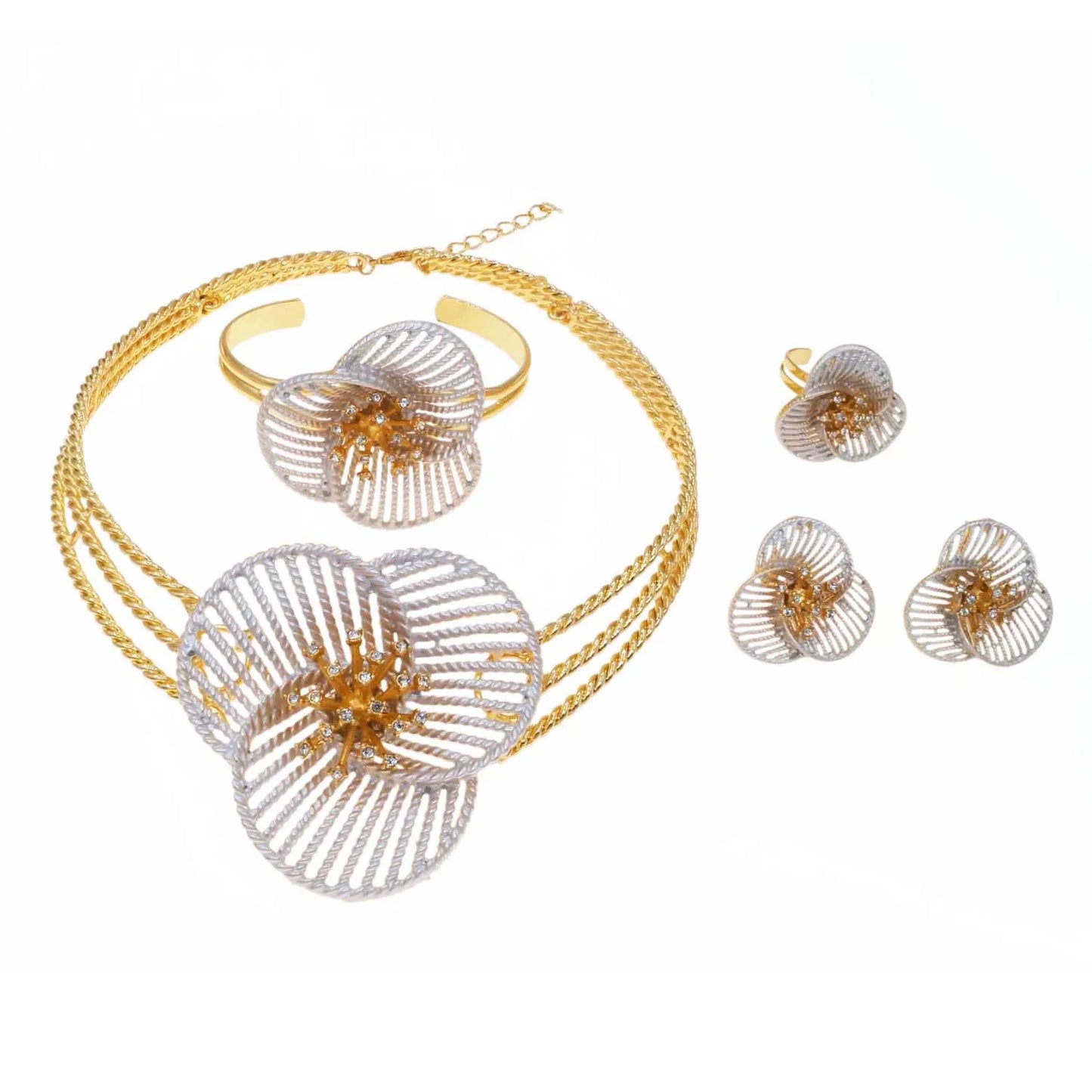 Zhuerrui  Electroplated Jewelry Women's Jewelry Set Latest Bracelet Necklace Jewelry Sets High Quality Exquisite Gifts HA20049