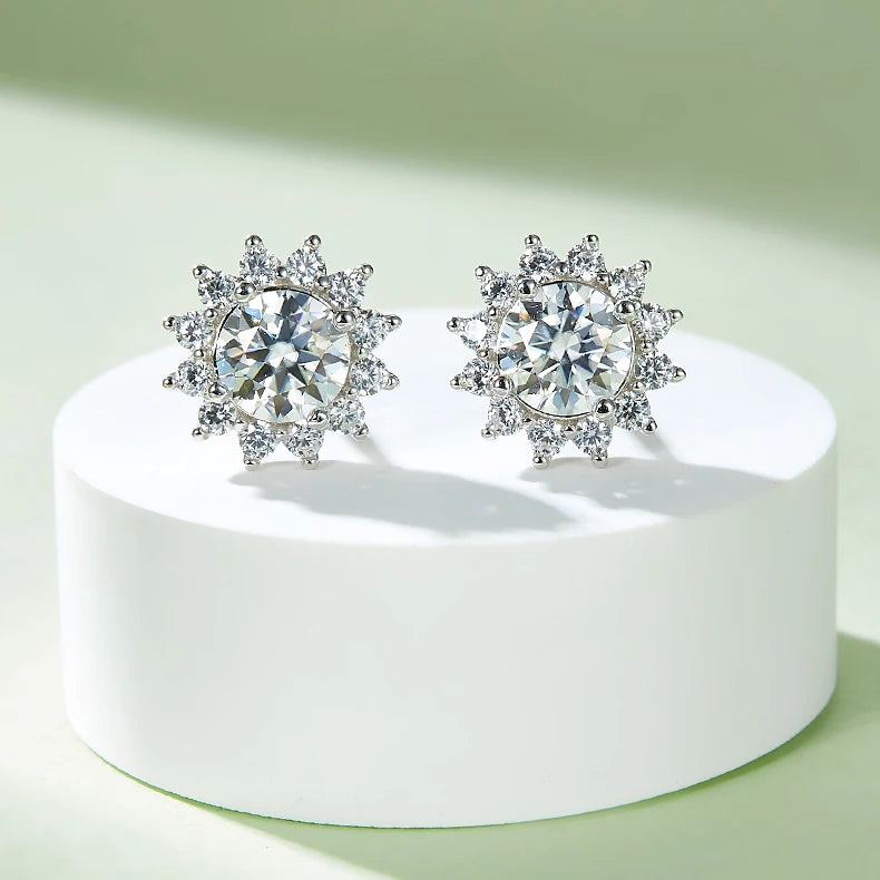 REDheart 925 Sterling Silver Women Fine Jewelry Sets Moissanite Diamond Earrings Necklace Sets for Wedding