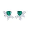 Gemfiori Anster High Quality S925 Lab Grown Emerald Earring Stud Dainty Gemstone Stud Earrings for Women Daily Wear Gift