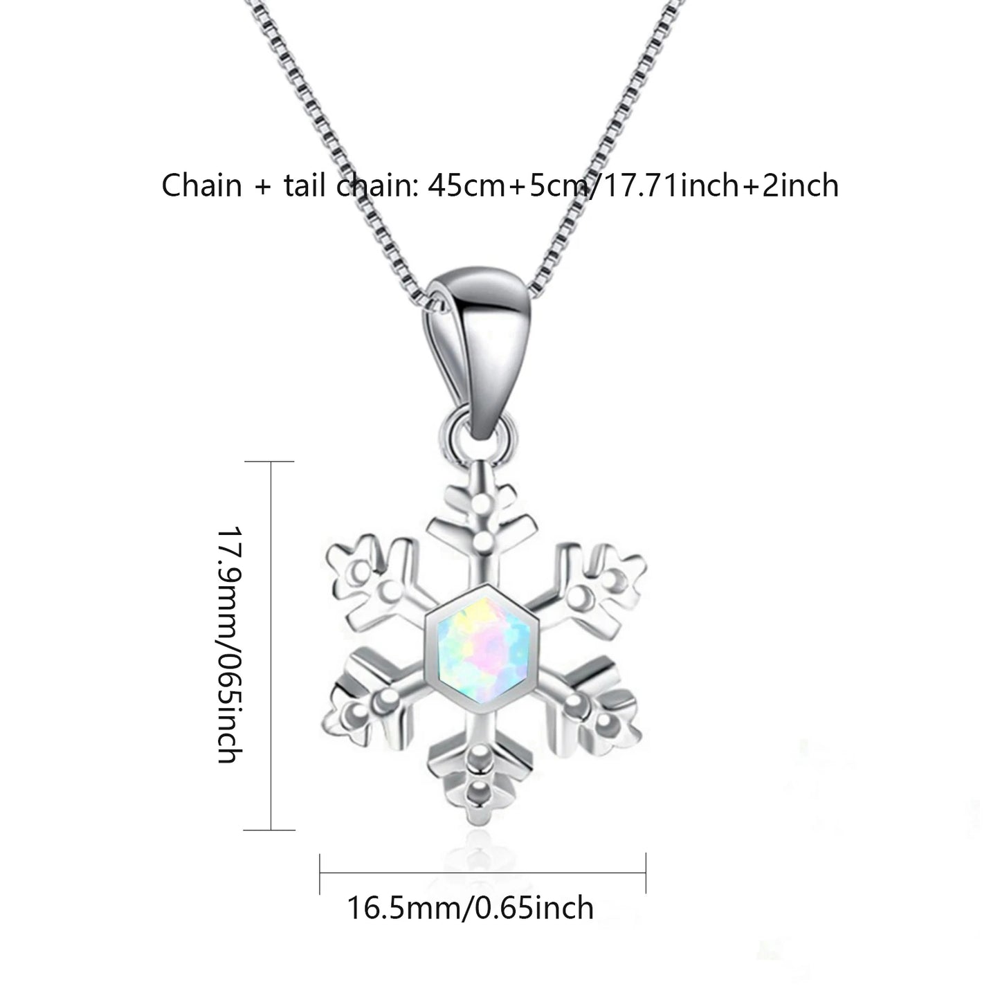 Elegant Snowflake Shape Necklace Aobao Central Inlaid Pendant Fashion Jewelry