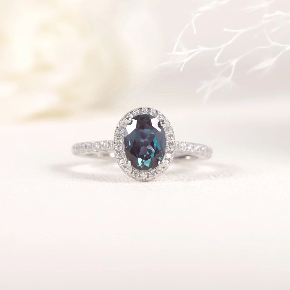 Gemfiori KH082 Abiding Manufacturer Custom Color Change Alexandrite Gemstone 925 Sterling Silver Wedding Rings