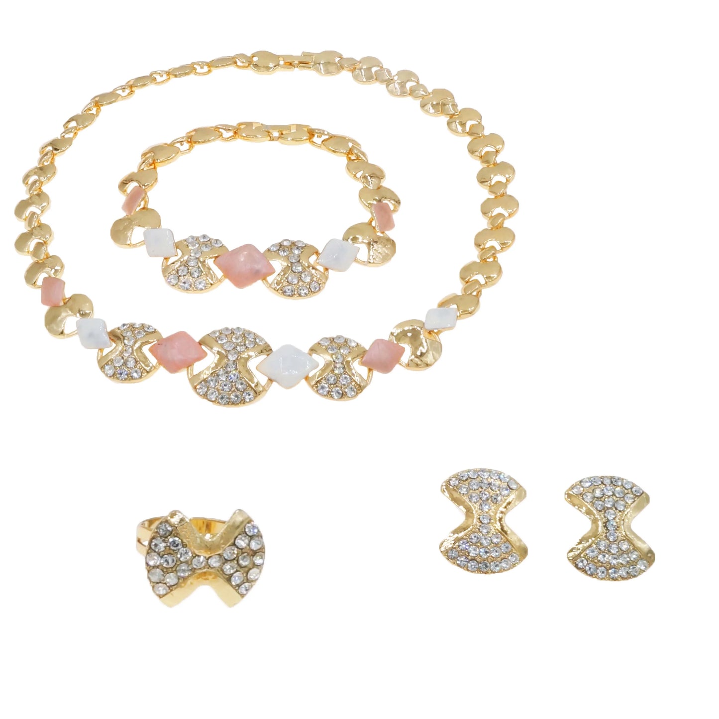 Zhuerrui High Quality Luxury Gold Jewelry Sets Multi Color Beads Necklace Jewelry Set Latest Bridal Wedding Gifts HA23244