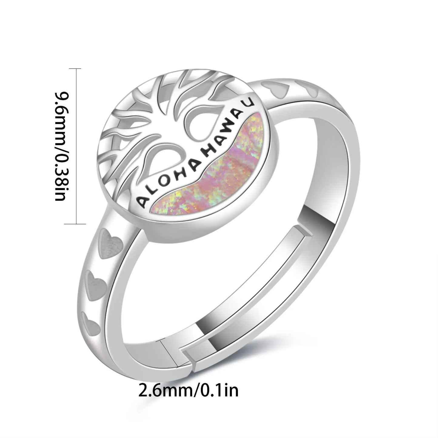 Leaf-Shaped Blue Opal Twisted Ring | Iridescent Gem Inlay Band | Nature-Inspired Fashion Jewelry for Women Trendy Wear