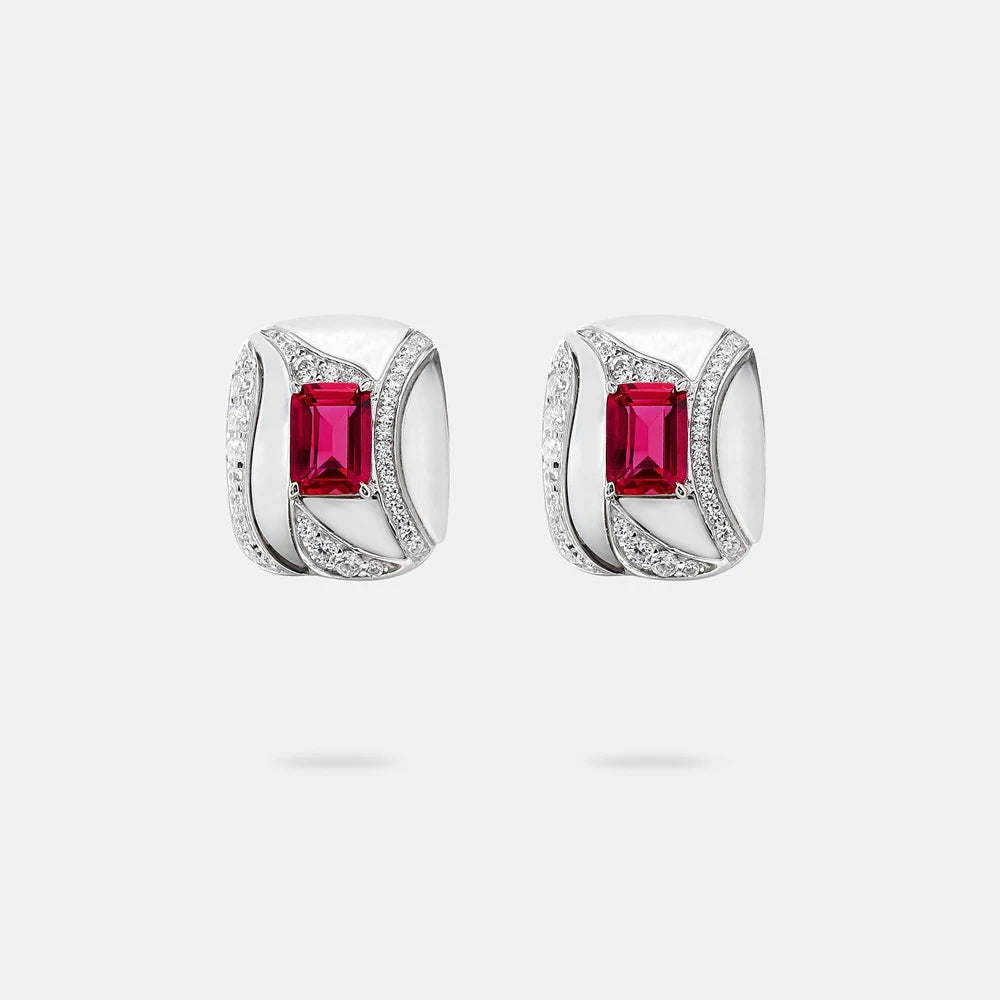 MUSHAN Jewelry Factory Pure Silver Stud Earrings With High End Feel High Carbon Diamond Mother of Pearl Jewelry Earrings