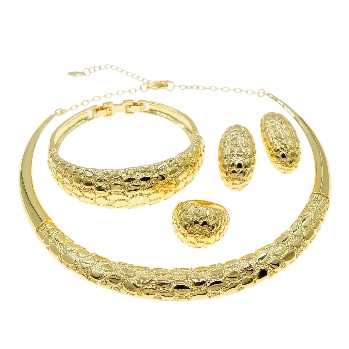 Italian Jewelry Set Alloy Brazilian Jewelry Sets Wedding Party Pendant Spiral Necklace Bracelet Ring Earrings Jewelry HV21091035