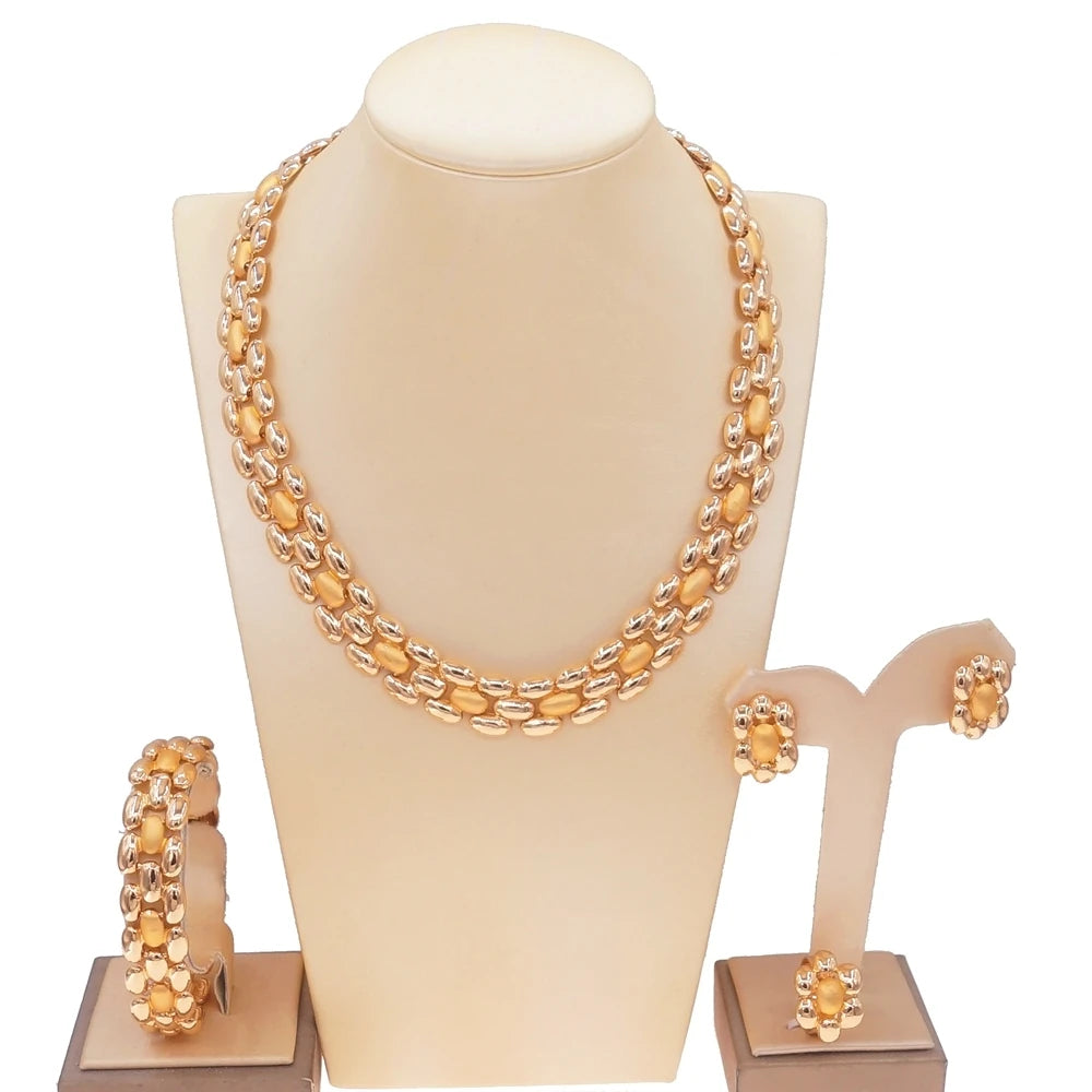 Zhuerrui Italian Symbol Design Jewelry Sets Beautiful Wedding Nigerian Woman Luxury Jewelry Set Gold Plated Jewellery HN21030814