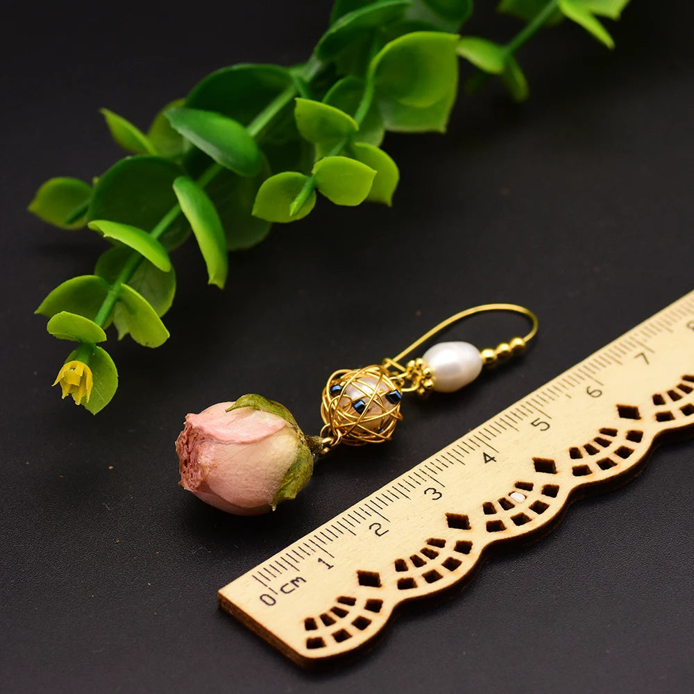 Natural Fresh Water Baroque Pearl Really Flower Drop Earrings for Women Party Earrings Handmade Jewelry