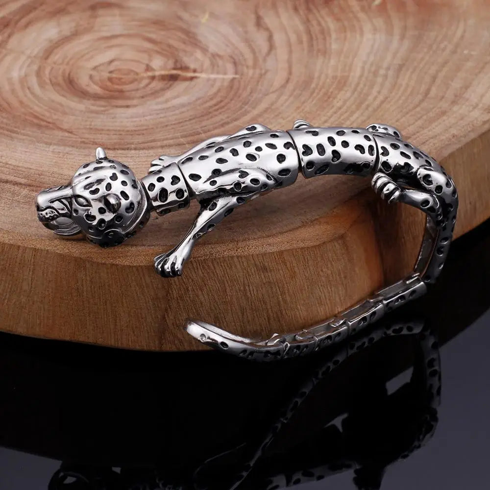 KALEN Hip Hop Crocodile Tiger Leopard High Quality Stainless Steel Bracelet for Men KB104111-BD
