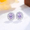 S&S Purple Lab Stone Oval Cut Bridal Jewellery Set | 925 Silver Rhodium Plated Necklace, Ring & Earrings | S&S Collection