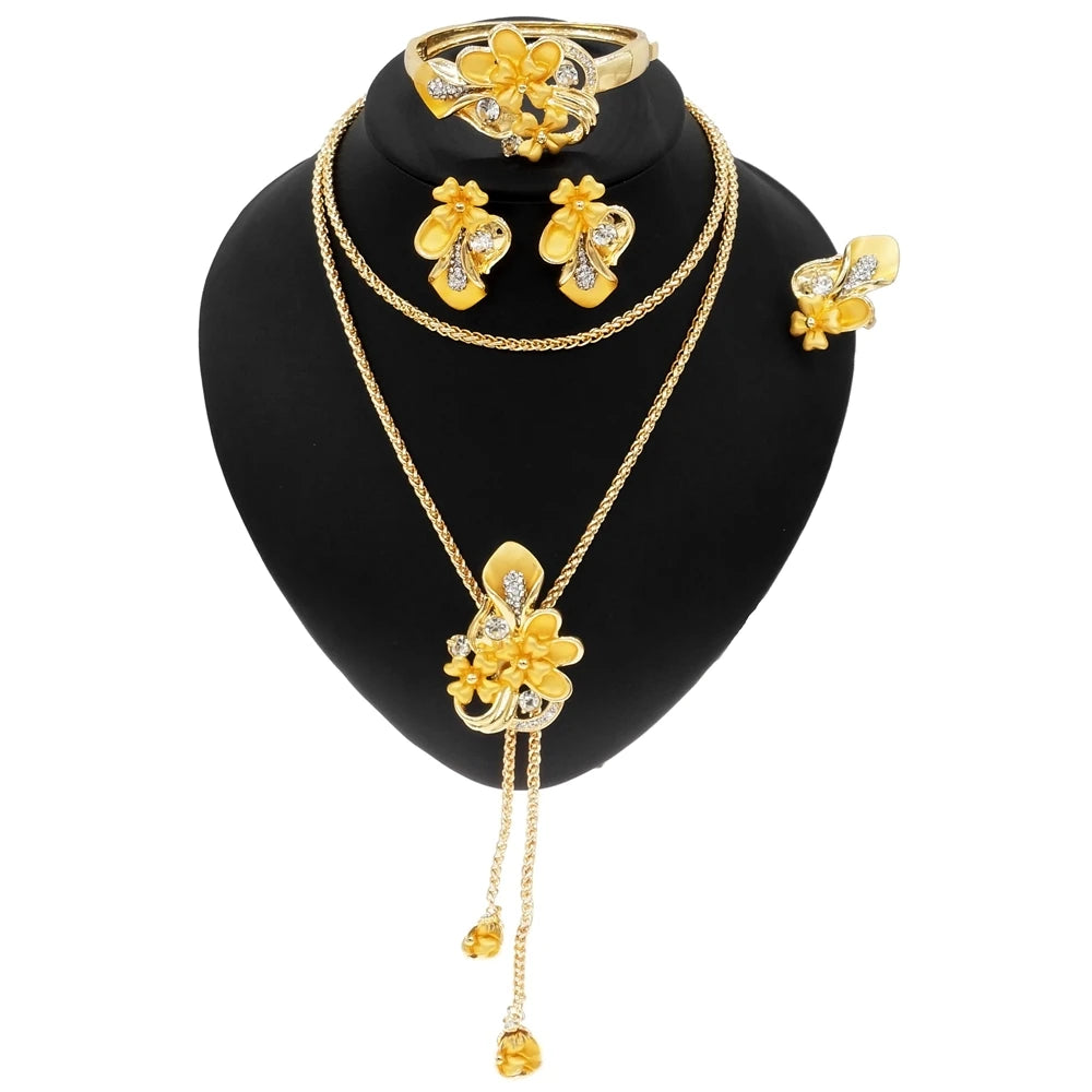 Zhuerrui High Quality African Jewelry Sets Italian Gold Plated Jewelry Set Fashion Lady Dubai Style Jewellery Sets HN21031714