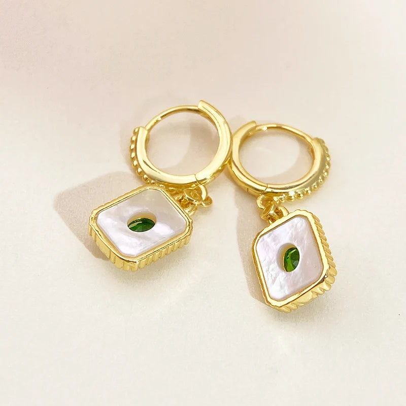 Gioiellieri S925 Sterling Silver Natural Chrome Diopside Drop Earrings with Green Gemstone for Women Fine Jewelry Anniversary Party Best