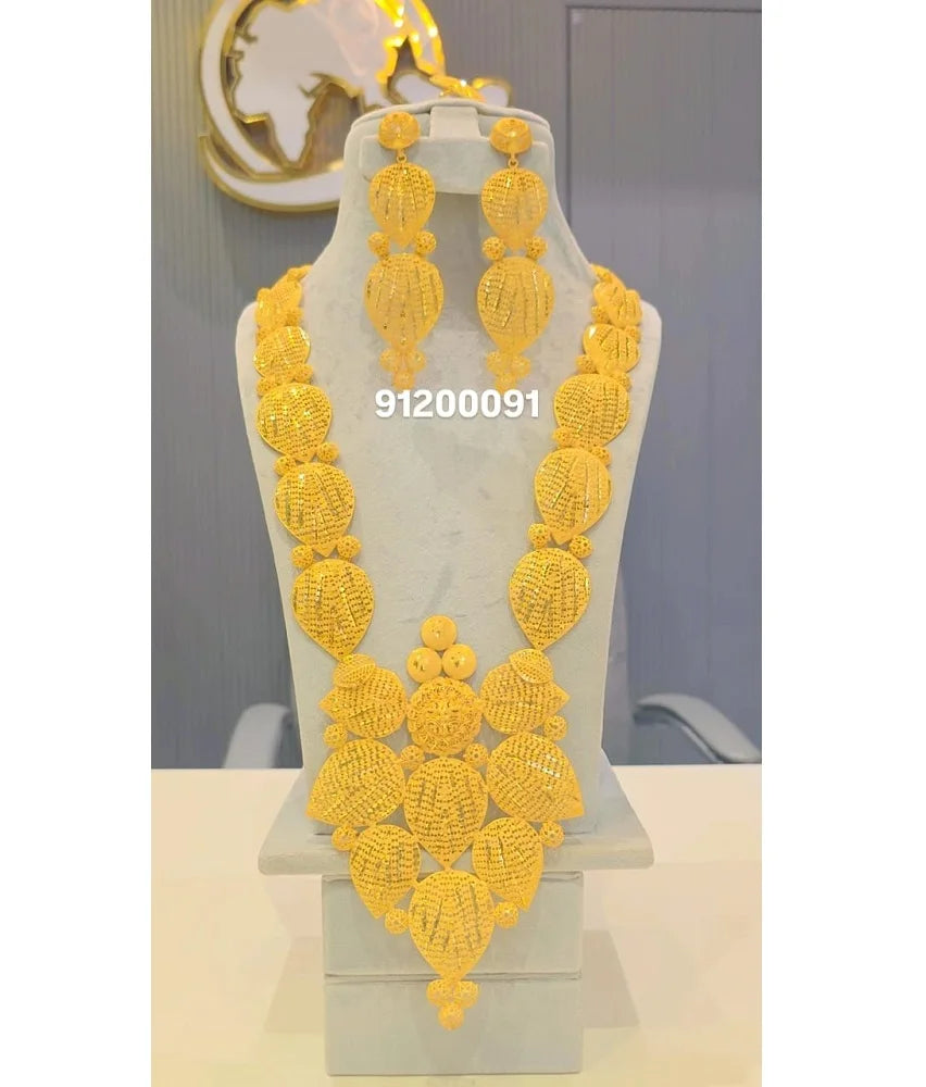 Trendy 4-Piece Gold Plated Diamond Jewelry Set Women Wedding Engagement Anniversary Party Gift Handmade High Quality Indian Made