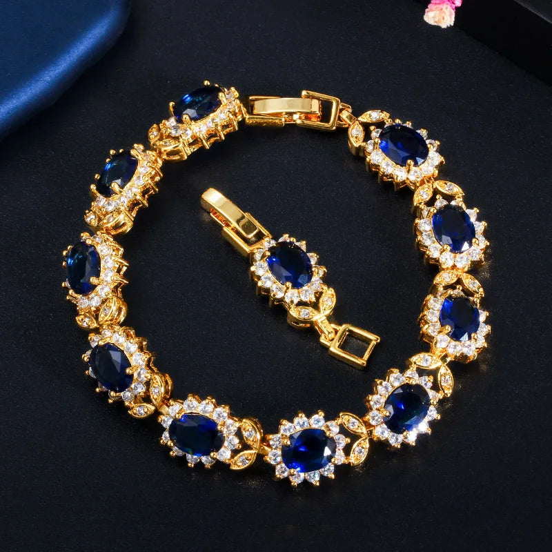 XOTICA Trendy Alloy Bracelet Flower Design Beaded Jewelry Accessory for Women for Party Wedding Engagement Features Zircon Main Stone