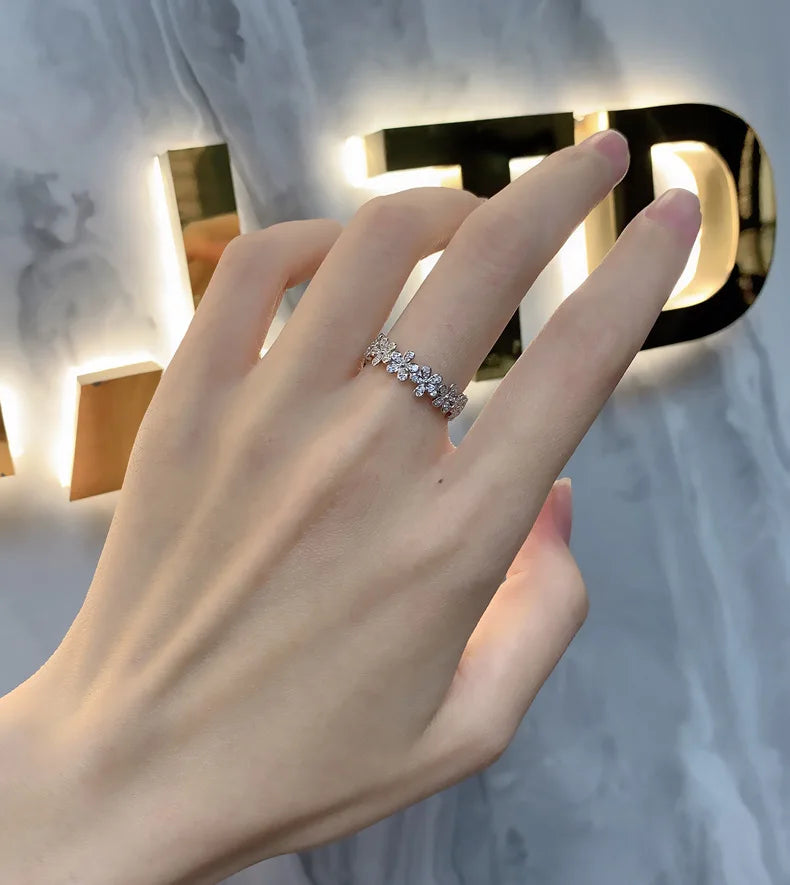 SILVERELLI Little Daisy Zircon Ring | 925 Sterling Silver | Multi-Plated