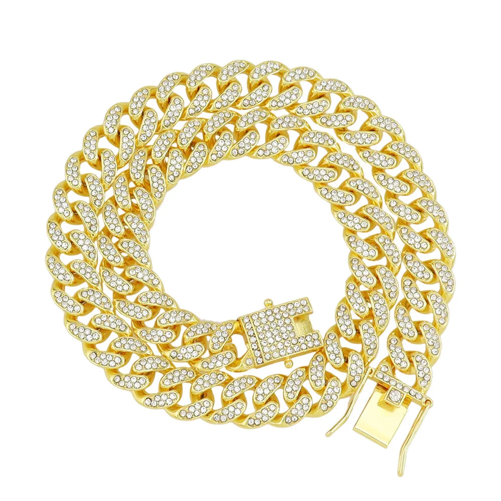 BiG-BOSS Durable Fashion Jewelry Hip Hop 18k Gold Plated Men Women Cuban Link Chain Choker Necklace