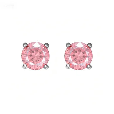 ArtistA Factory Multi-Carat Round Brilliant Moissanite Martini-Set S925 Silver Sleek Sophistication Gender-Fluid Solitaire Stud Earrings