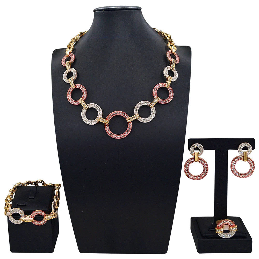 Zhuerrui Nigerian 18k Gold Plated Jewelry Set Brazil Gold Designer Wedding Jewellery Set Fashion Necklaces Jewelry SetsHB02514