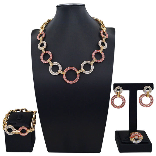 Zhuerrui Nigerian 18k Gold Plated Jewelry Set Brazil Gold Designer Wedding Jewellery Set Fashion Necklaces Jewelry SetsHB02514