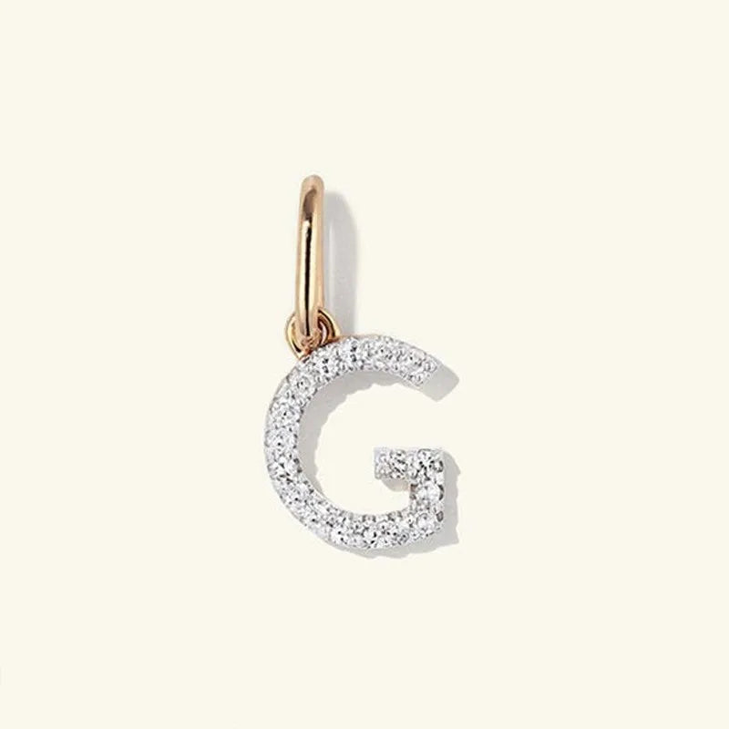 REDheart Fashion Jewelry 925 Sterling Silver Full Zircon Sparkling 26 Letters Pendant Necklaces Women Luxury Silver Necklace