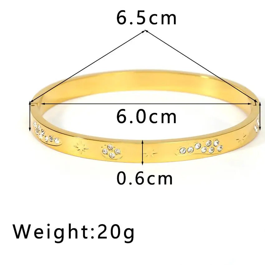 Versatile Hand Round Zircon Fine Snake Chain Bracelets New Green Leaf Charm Gold Stainless Steel Indian Style Bangles ALN2511307