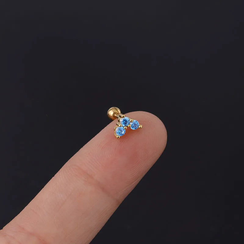 S&S Stainless Steel AAA Zircon Ear Bone Nail Studs | Gold & Silver | 6 Designs