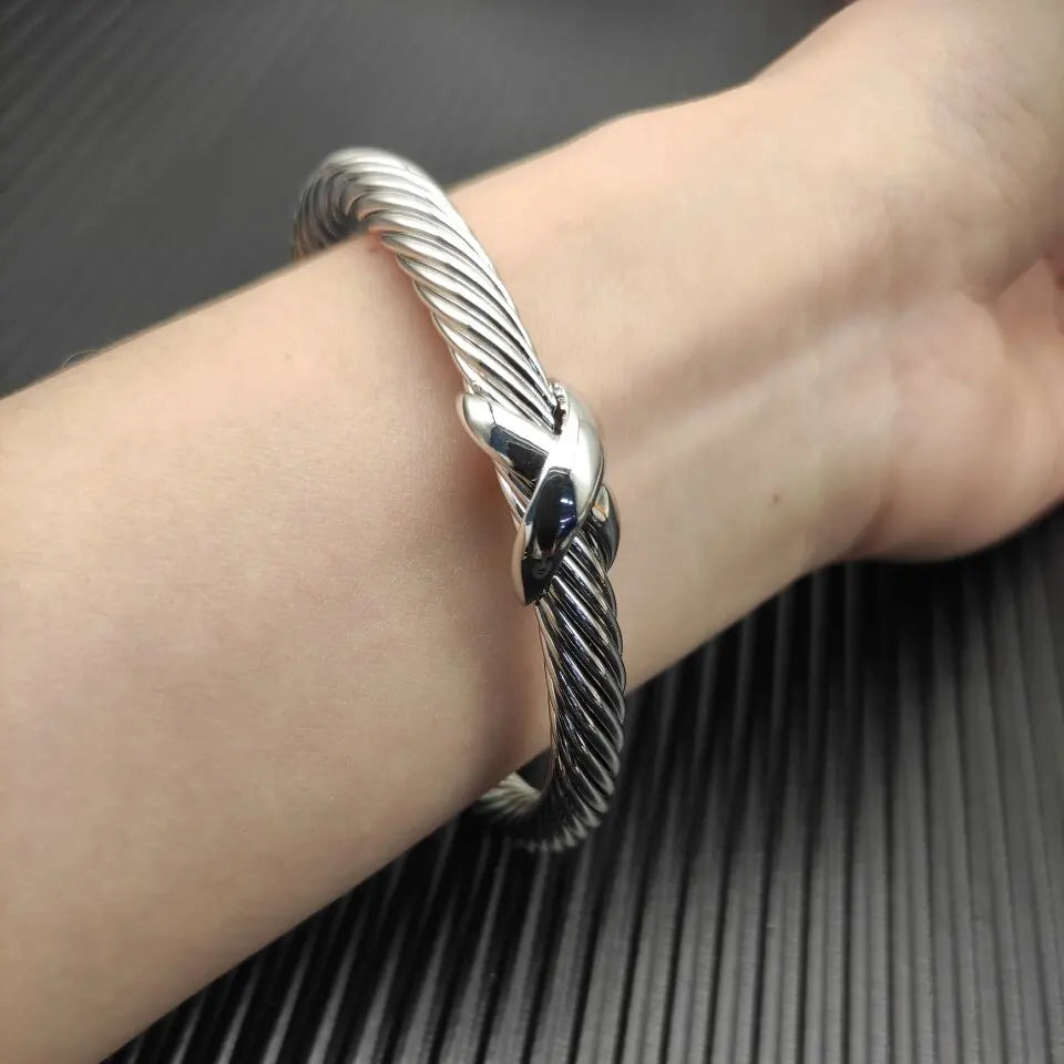 FASHIONISTA DY High-Quality Silver X Bracelet, Luxurious Unisex Gold XX Classic Bracelet, Jewelry