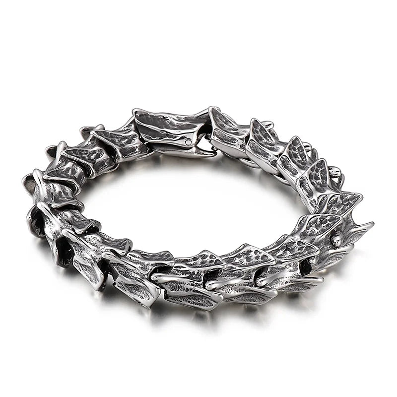 REBEL Punk Jewelry Stainless Steel Fashion Bracelets Bangles Grotesque Links Bracelet for Men