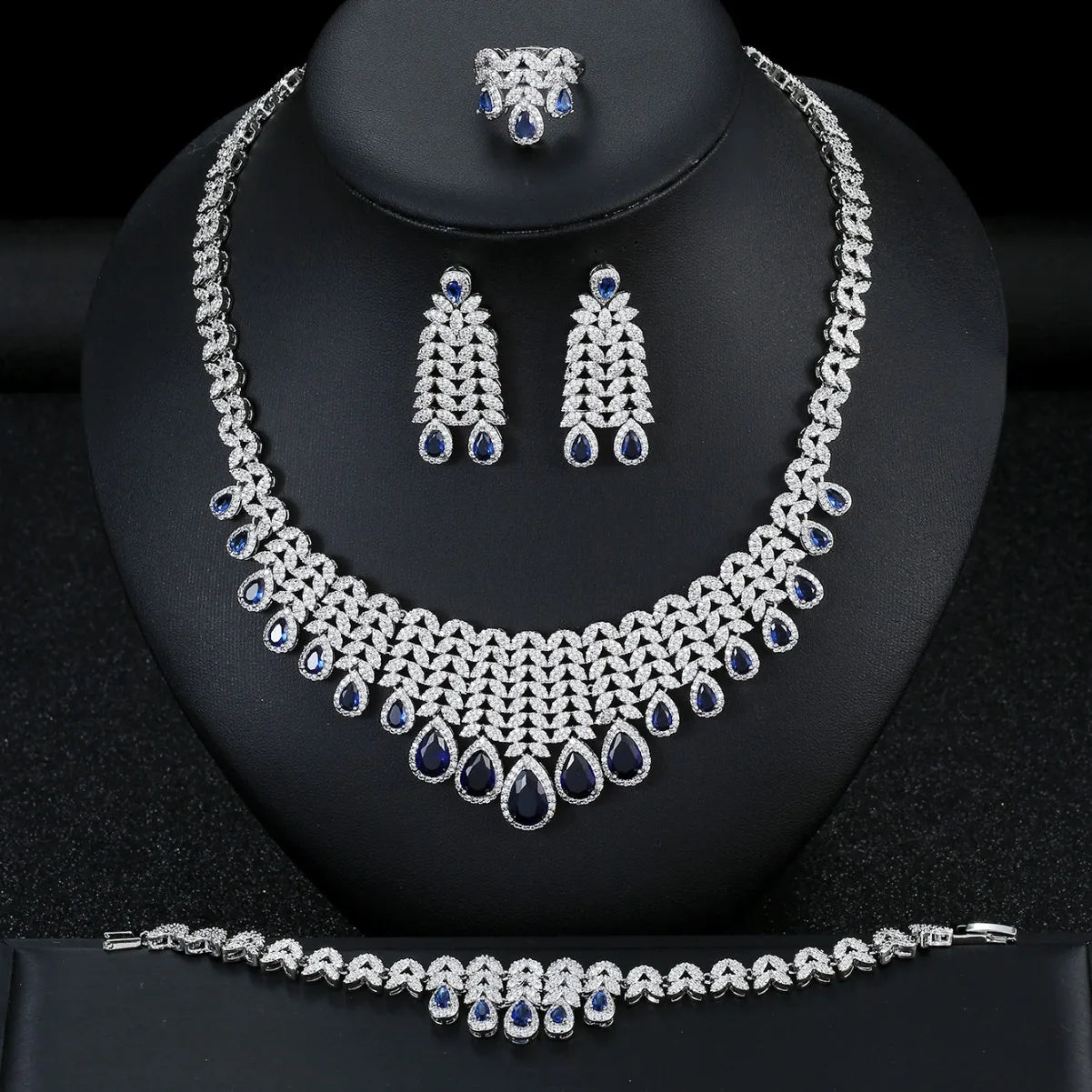 Women Dubai Indian Jewelry Set Wedding for Bride Rings Earring African Earrings Bohemian Necklace Jewelry Sets