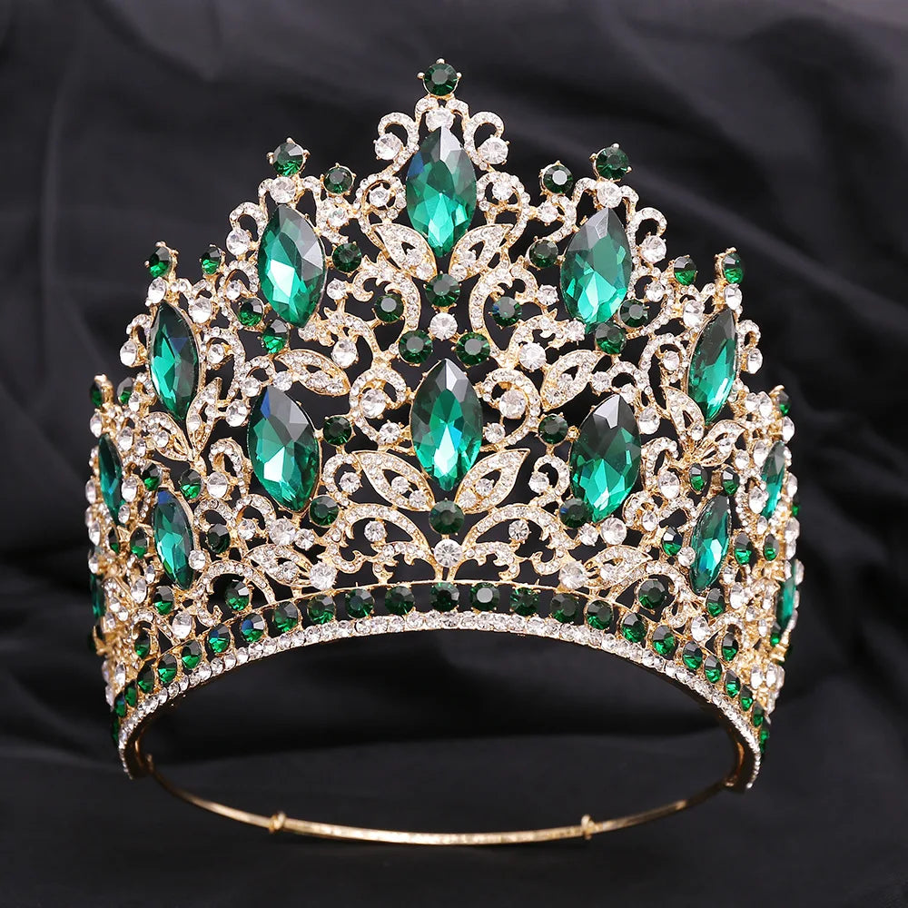 BELLEWORLD Hot Fashion Luxury Coronas Para Reinas Hairpieces for Brides Shiny Big Rhinestone Wedding Party Crown Tiaras Tiaras