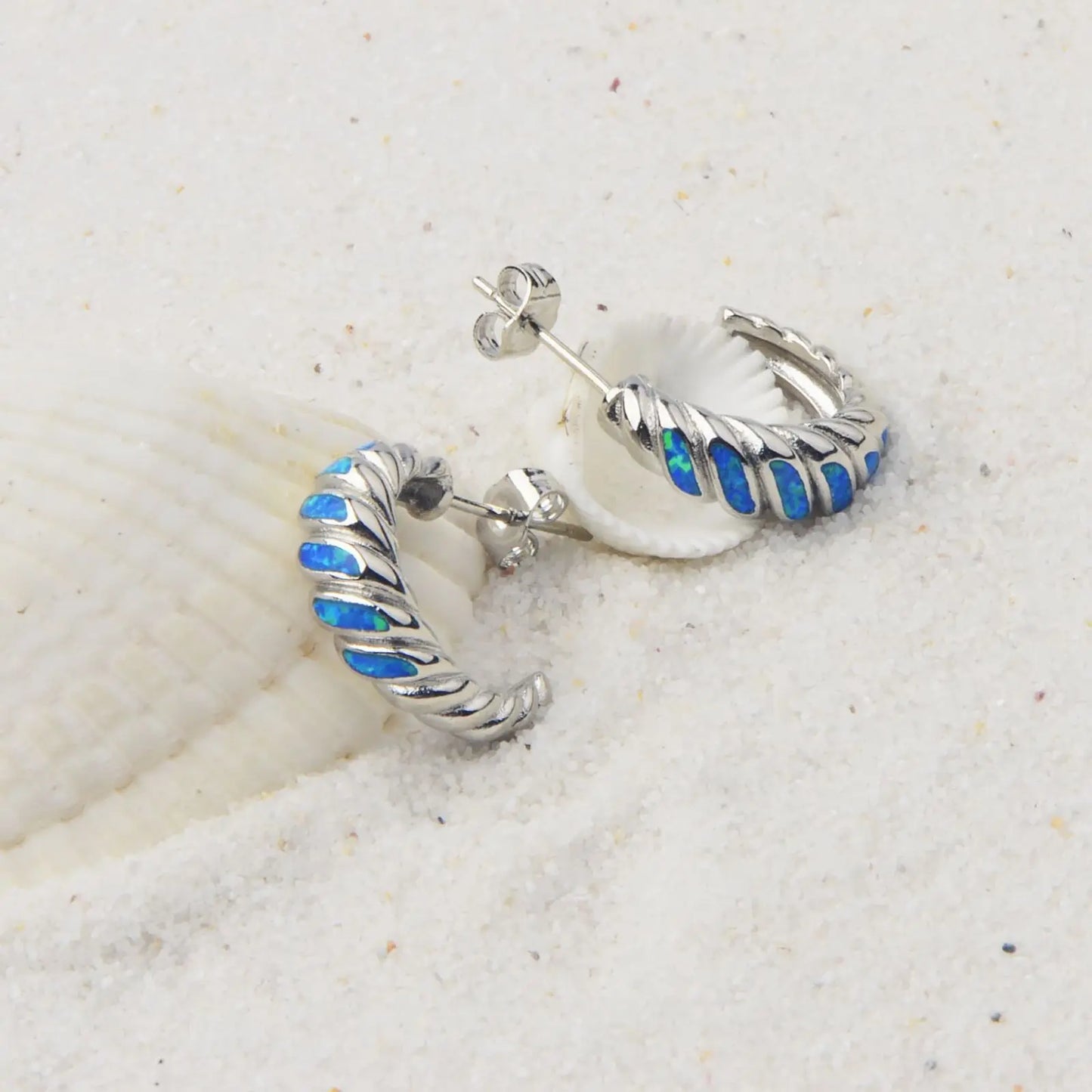 TikTok for Bestseller Cute Brass Silver Plated Geometric Christian Opal Stud Earrings Girly Dainty Gift Jewelry